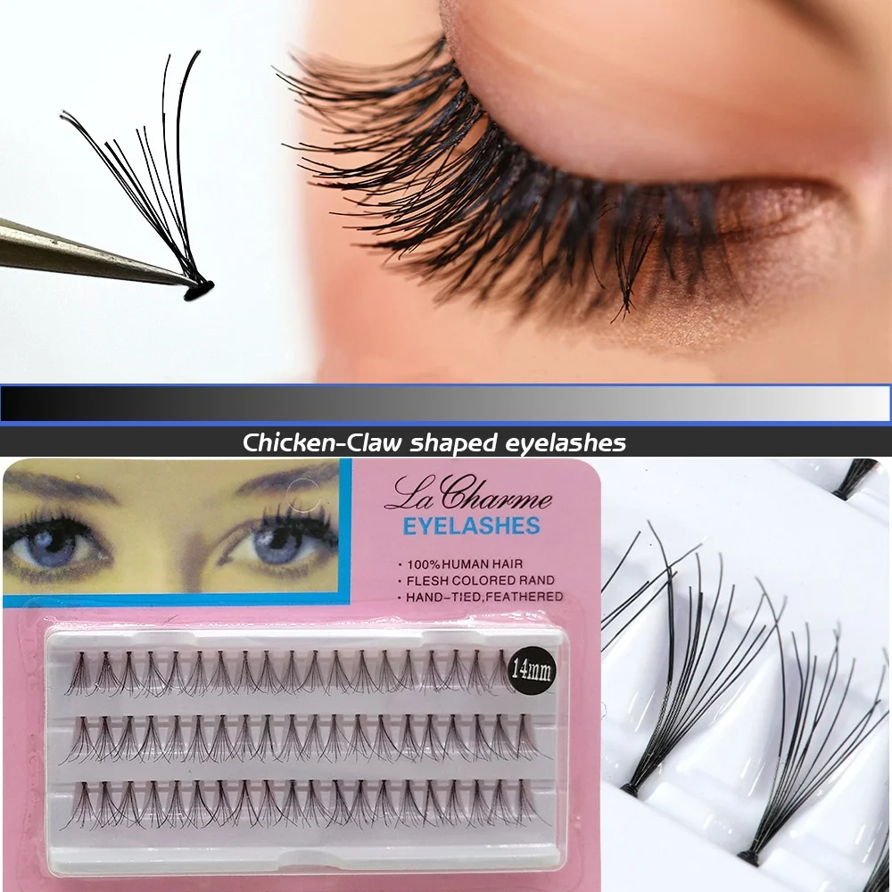 60 Bundle  3D False Eyelashes Nature Lasting Not Easy To Fall Off Enhance Eye Extension Make Up Volume Effect Graft Eyelash