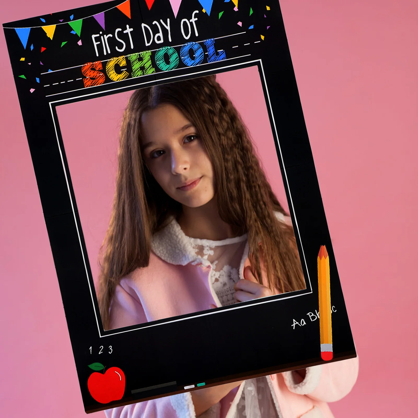 

First Day of School Photo Props Frame Bright Colorful Classroom Decor Party Favors Photo Booth Backdrop School Props