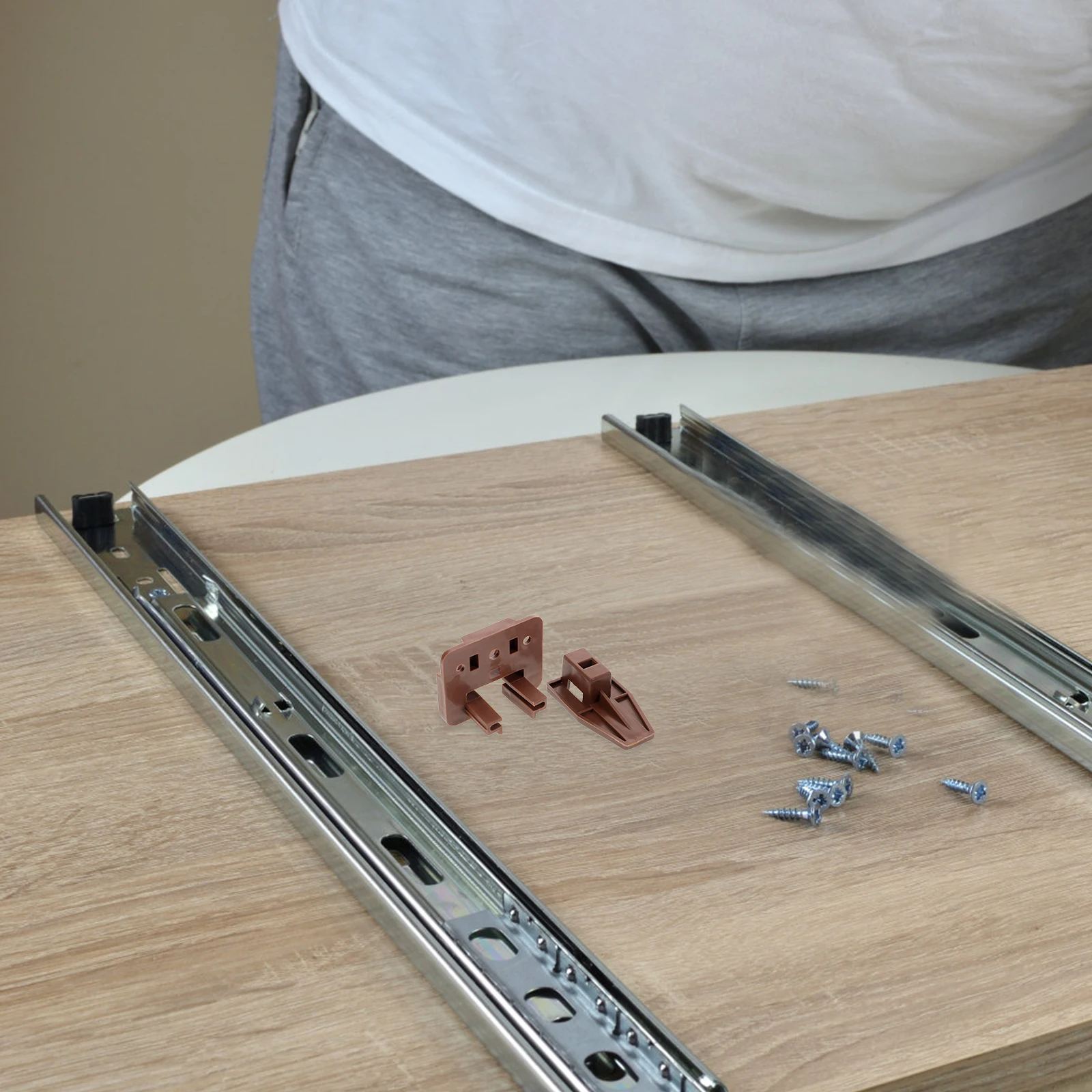 

5Sets Replacement Drawer Slide Mount Track Guide Smooth Silent Operation for Dressers Nightstands Plastic Glide