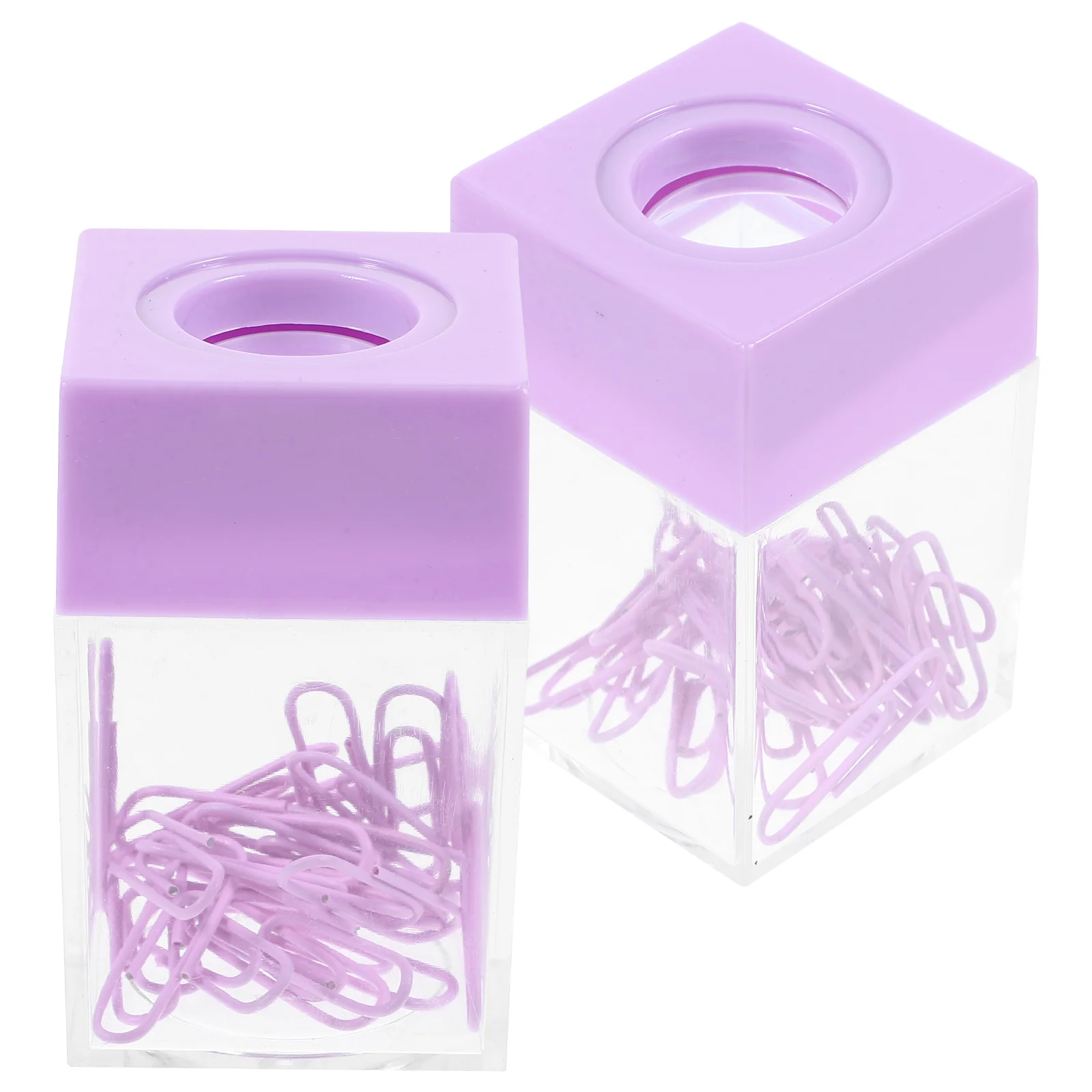 Cubicle Paper Clip Storage Bucket Square Container Paperclip Dispensers White Staple