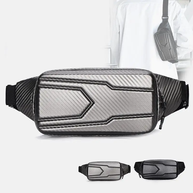 New Men's Waist Bag Fashionable Solid Color Crossbody Bag Casual Simple Large Capacity Men's and Women's Portable Chest Bag