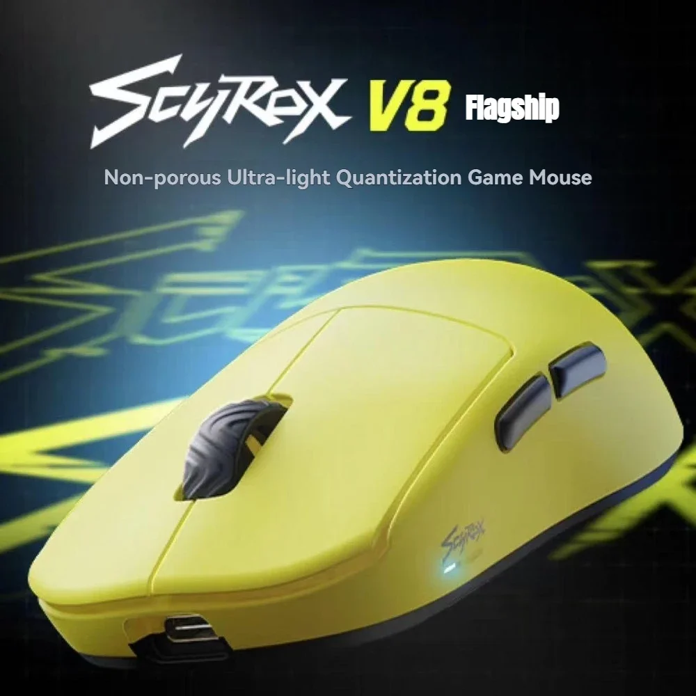 SCYROX V8 Mouse 2.4g Wireless Pixart3950 80000Hz 30k DPI Lightweight Custom Ergonomic High Performance FPS Gaming Mouse Valorant