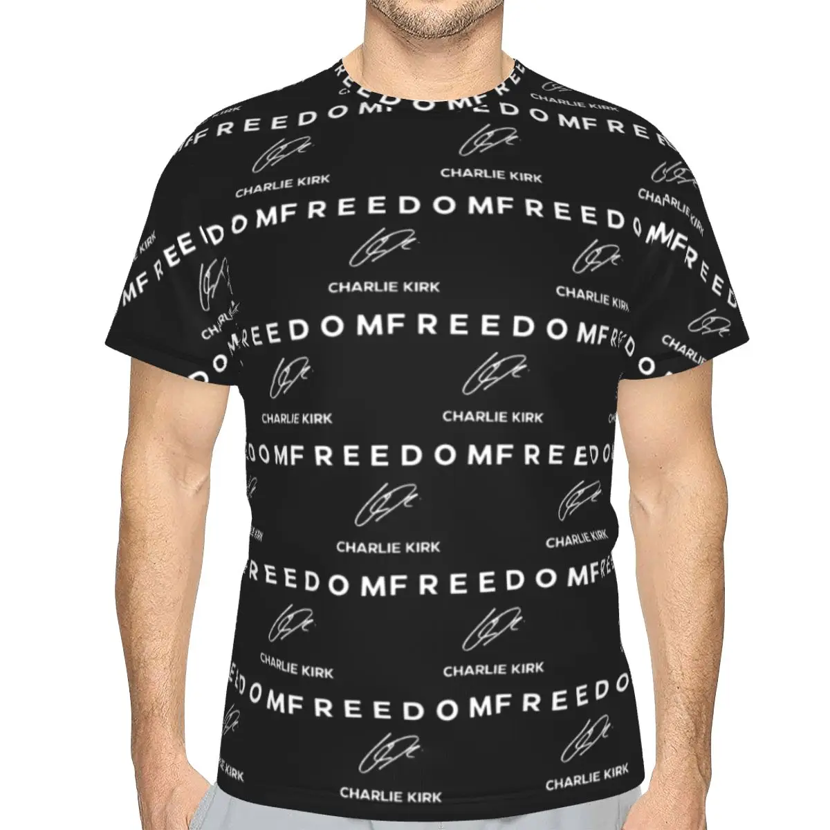 100% Cotton Charlie Kirk Freedom Great American Patriot T-Shirt Men's Fashion T Shirt Men O-Neck Summer Shirts Tops