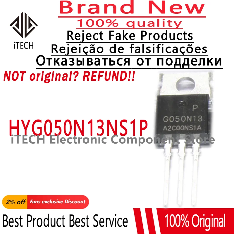 

10[pcs/lot Original HYG050N13NS1P G050N13 TO-220 135V/200A MOS Field-effect Transistor 100% New and Genuine