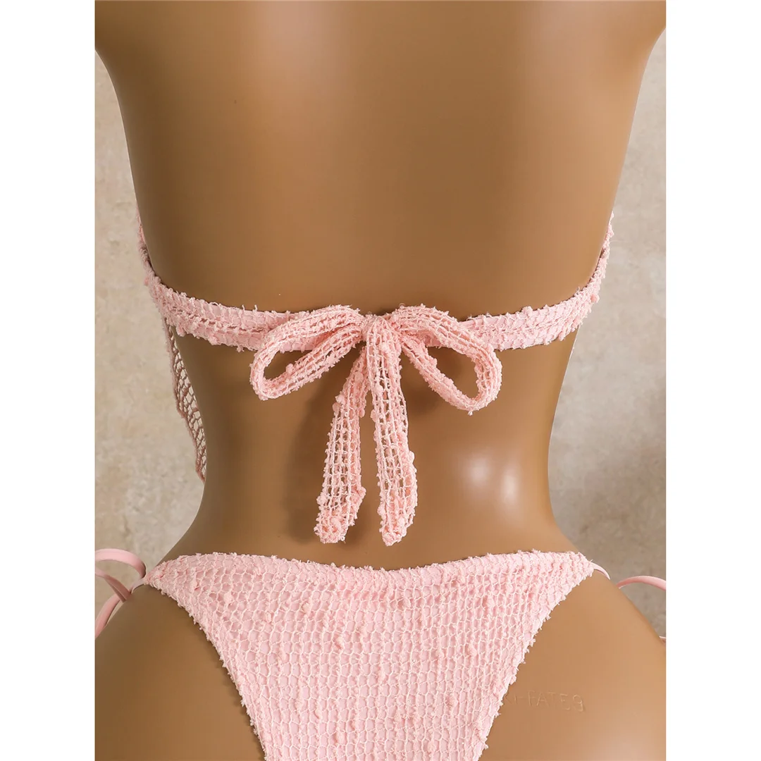 Neuer Tankini-Bikini mit Ausschnitten, Neckholder-Bikini, Damen-Badeanzug, zweiteiliges Bikini-Set, Badeanzug mit Trägern, Badebekleidung, Badeanzug V8076 – Detail 24