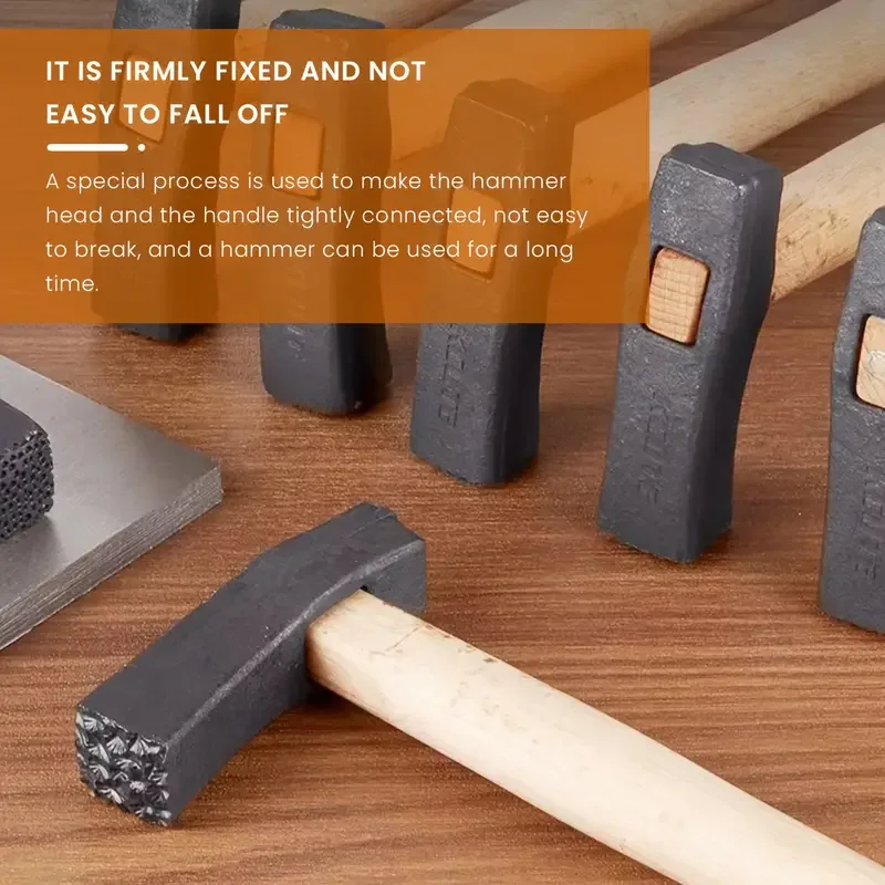 Multi-Texture Jewelry Hammer Durable Square Head Wood Handle for Rings Bracelets DIY Metal Pattern Forming Tool