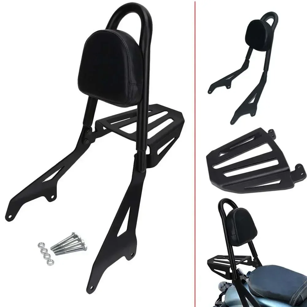 Motorcycle Steel Metal & Synthetic Leather Passenger Backrest Rear Sissy Bar For Yamaha Bolt XVS950 R-Spec 2014-2017