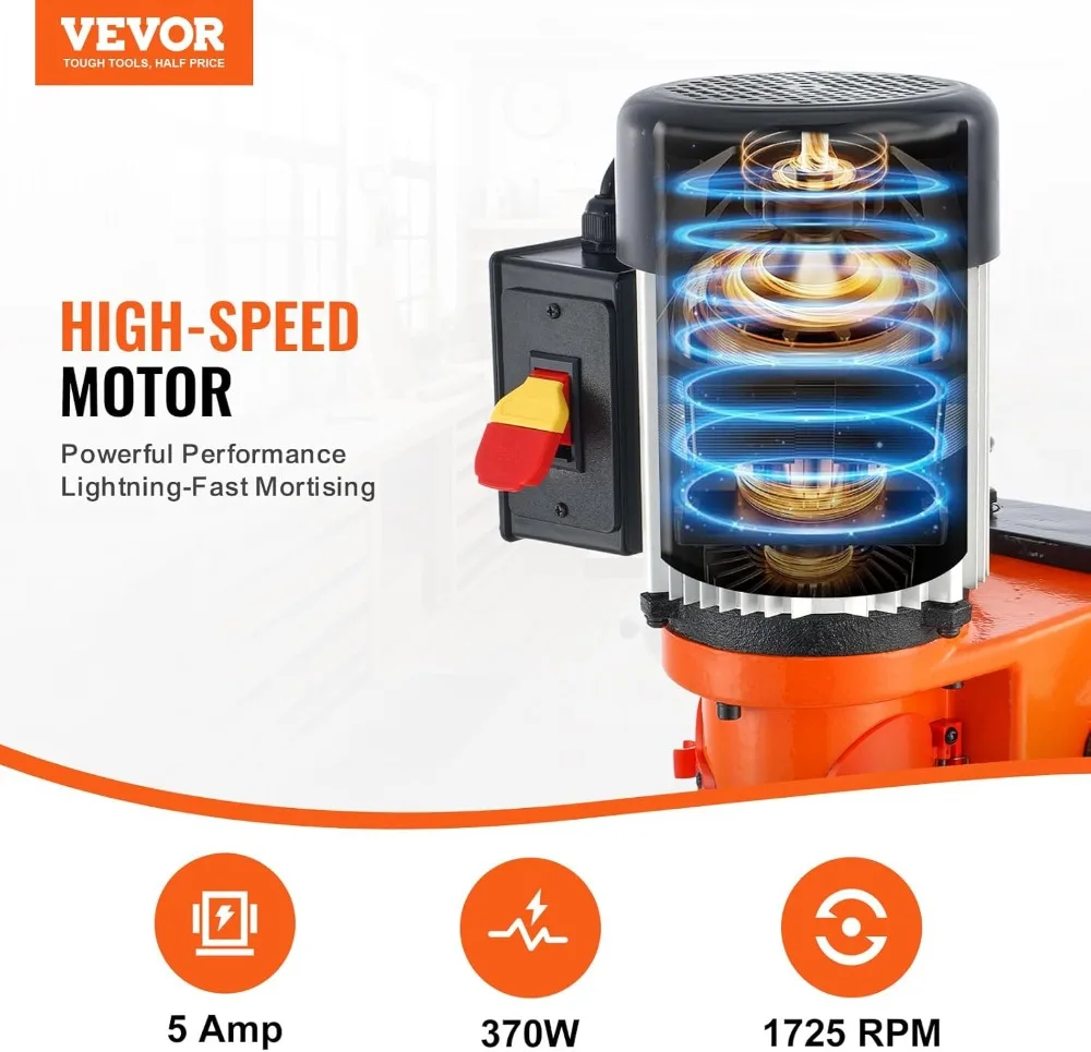 

Настольный врезной станок мощностью 370 Вт, 1725 об/мин, с многоразмерными долотами для деревообработки с квадратными и круглыми отверстиями