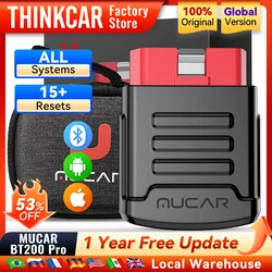 MUCAR BT200/BT200 PRO Bluetooth Car Diagnostic Tool Oil IMMO SAS 15 Reset OBD2 Scanner Auto Code Reader for Full System Diagnose