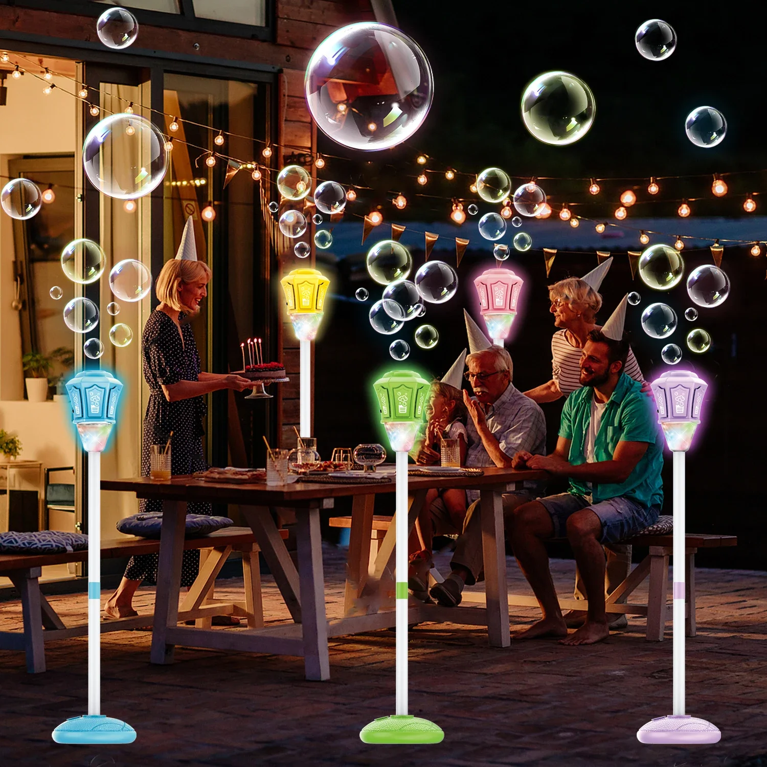 Remote Control Street Light Style Electric Bubble Blower Freely Adjustable Height Bubble Making Toy for Wedding Birthday image 5