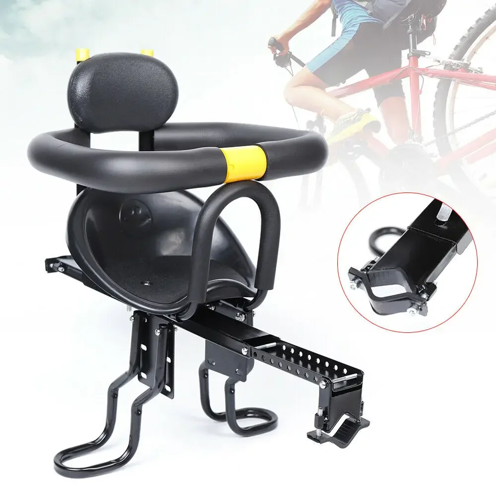 220lbs Modern Child Bicycle Seat U-shaped Seat Suitable Pole Diameter less than 2 Inch Black