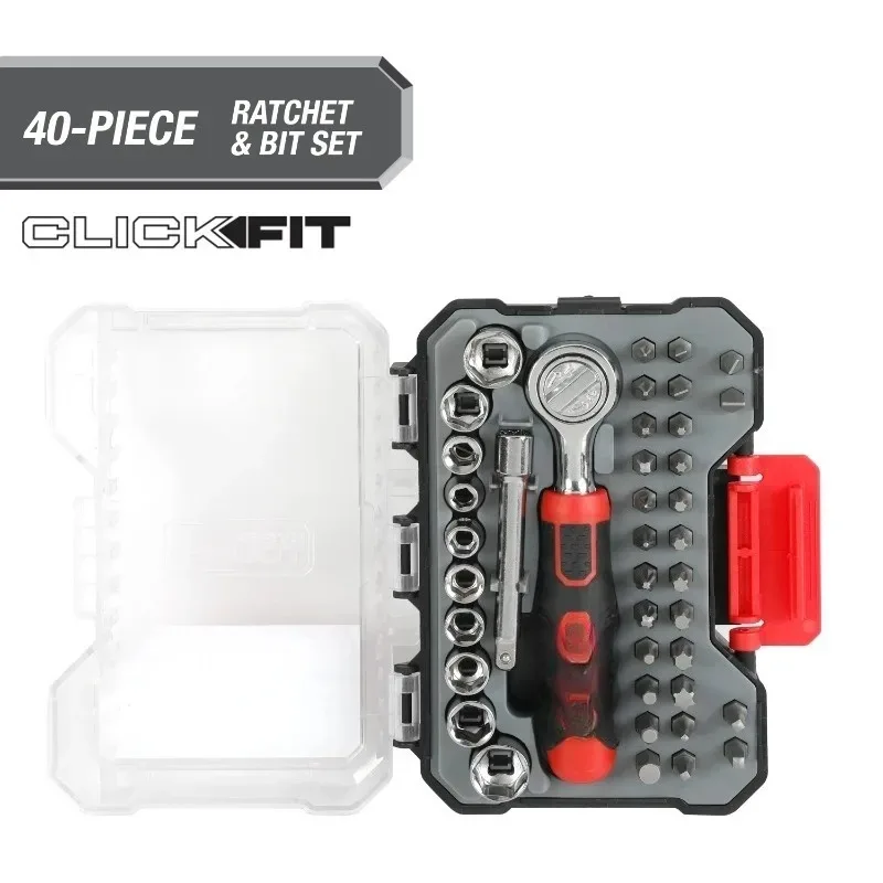 

40-Piece Socket and Bit Set in Click Fit Case