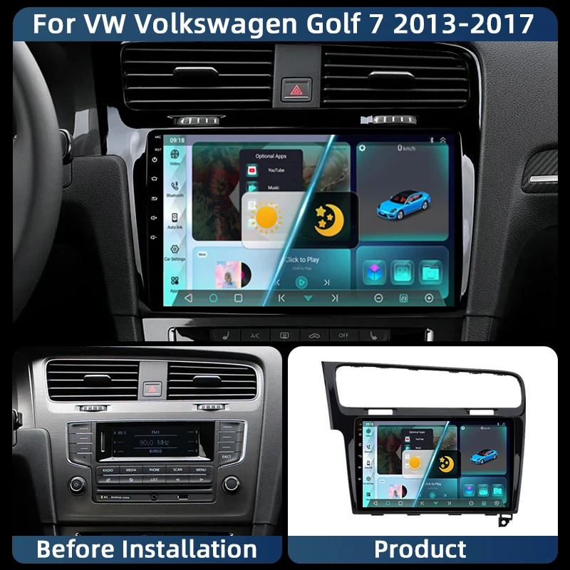 

Android 13 Car Radio For Volkswagen VW Golf 7 MK7 GTI 2012-2021 Right Hand Drive RHD Carplay Android Stereo Video Player 2 Din