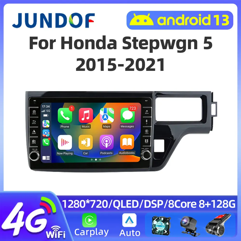 

Jundof For Honda Stepwgn 5 2015-2021 Right hand driver Car Radio Android 13 Carplay 4G WIFI GPS BT Navigation RDS Player No DVD