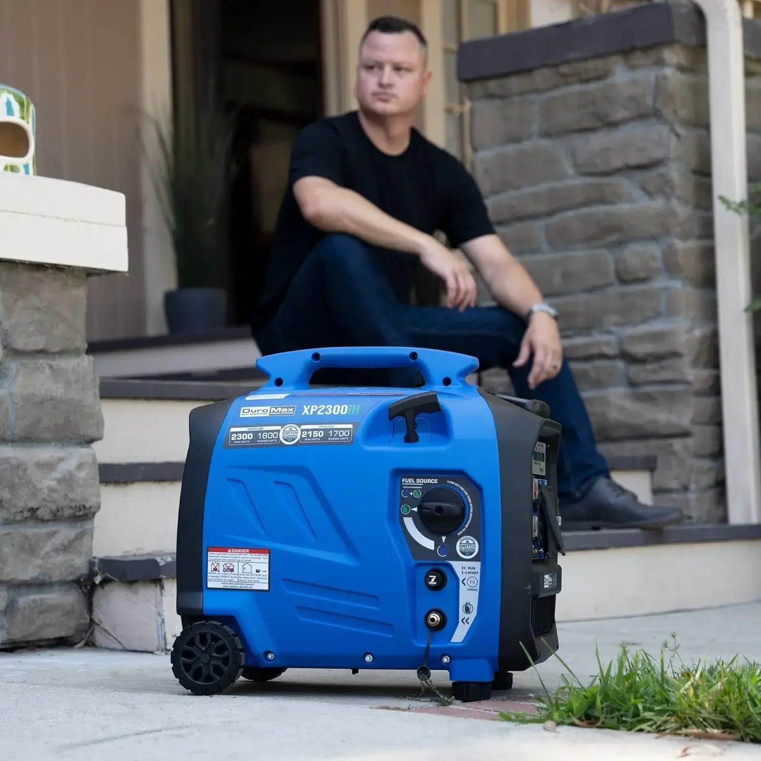 XMSJ.2300-Watt 80cc Dual Fuel Digital Inverter Hybrid Portable Generator، أزرق