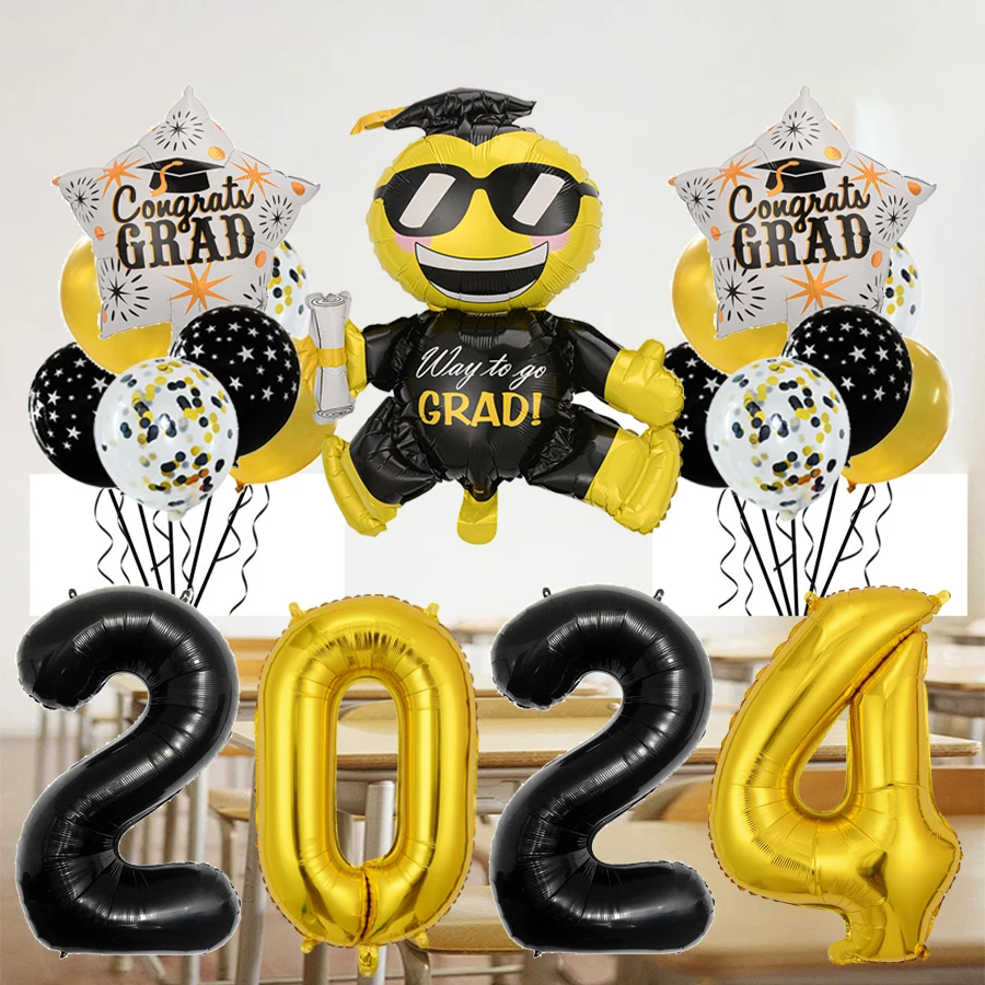 Graduation Decoration Balloons set Congratulation Graduation 2024 Gift Helium Foil Balloon Graduation High School Graduation