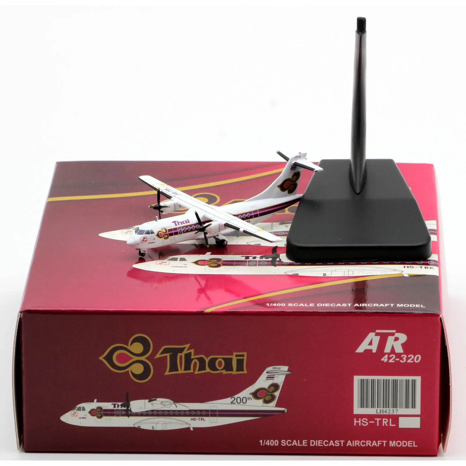 

LH4238 Alloy Collectible Plane Gift JC Wings 1:400 Thai Airways ATR42-320 "200th" Diecast Aircraft Model HS-TRL With Stand