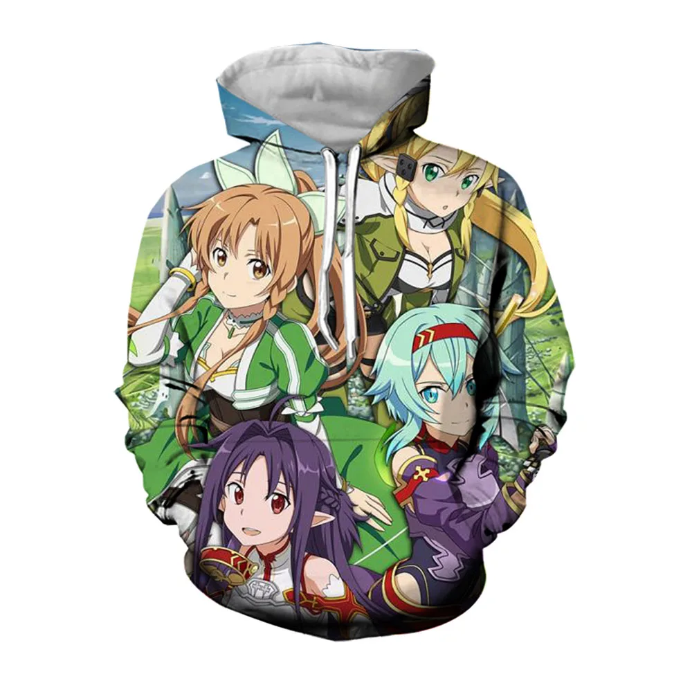 Jumeast Sword Art Online Hoodies For Men Blood Adventure Anime Hooded Sweatshirts Oversized Hoodie Mens Winter Coat Streetwear