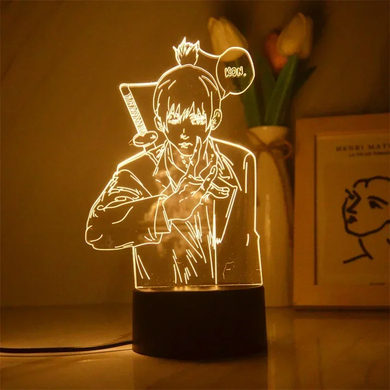 Motosega uomo Makima per la decorazione della camera da letto Anime 3d lampada da notte bambini regalo di natale Manga figure lampada da comodino luce a Led creativa