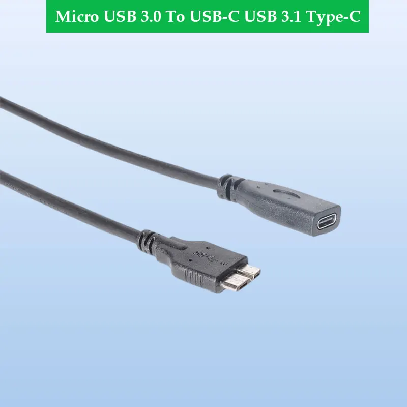 

ADT-Link Micro USB 3.0 «папа» к USB-C USB 3.1 Type-C «мама» Удлинительный кабель для передачи данных для Macbook Tablet 10 см USB-адаптер
