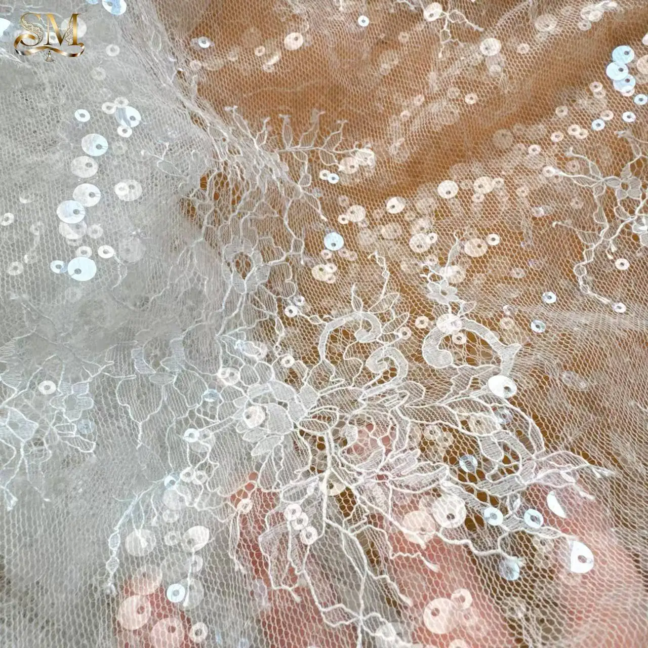 

Thin Lace Flower Fabric Wedding Dress Evening Gown Clothing Curtains Wedding Tablecloth Decorative Accessories