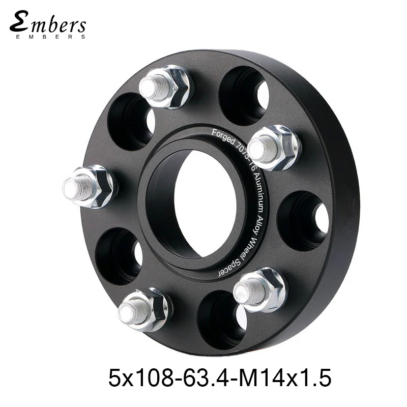 휠 스페이서 어댑터 PCD 5x108 CB 63.4 레인지 로버 Evoque LR2 볼보 S60 재규어 E-Pace I-Pace PoleStar M14x1.5 1개