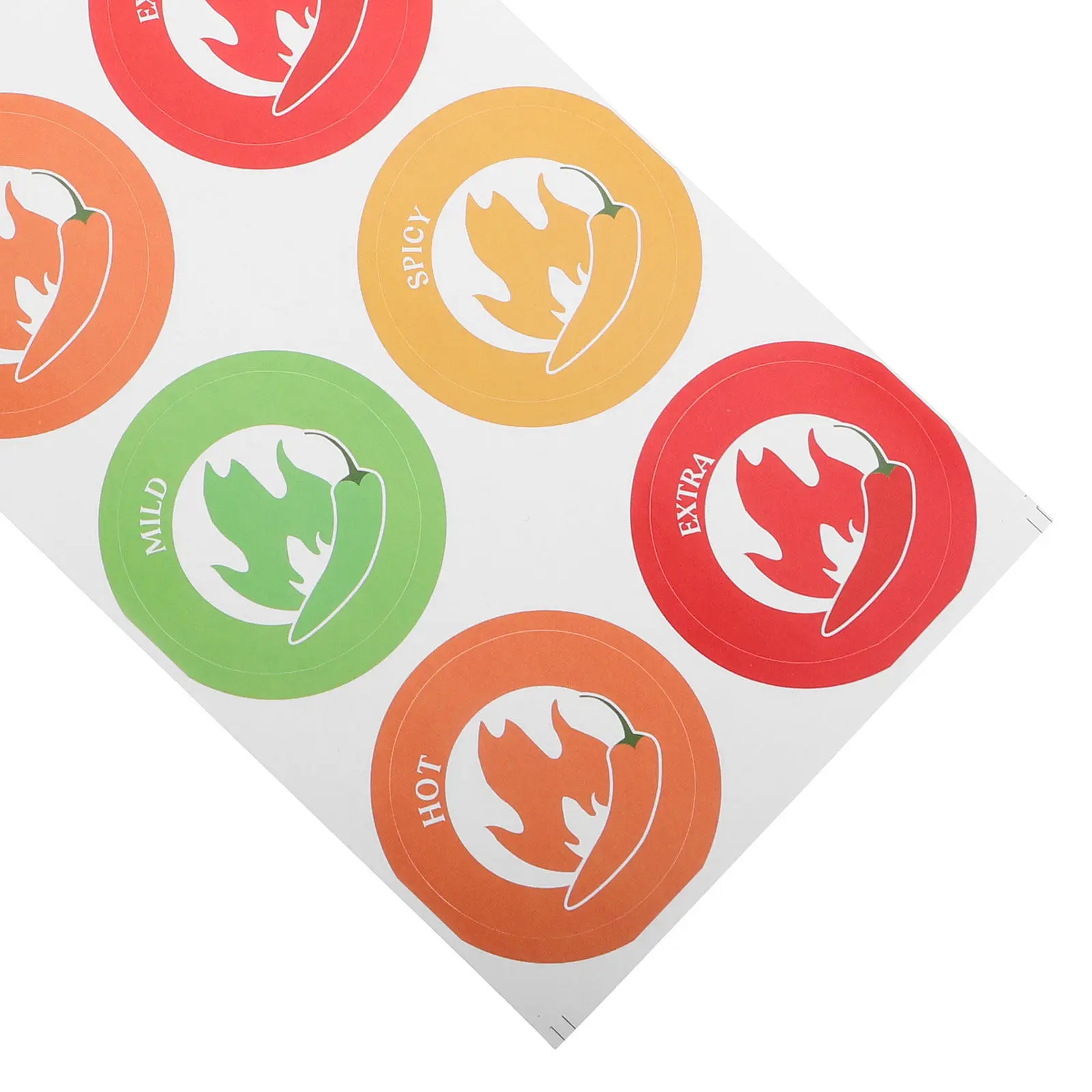 10Sheets Spicy Food Sticker Chili Pepper Design Food Warning Label Hot Sauce Sticker Spicy Level Indicator Warning