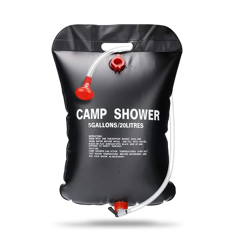 

20-литровая складная солнечная душевая сумка с подогревом, портативная емкость для хранения воды, сумка для купания на открытом воздухе для кемпинга и путешествий