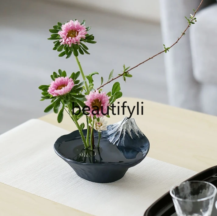 

Mount Fuji reflection flower device vase living room tea room ornament decoration creative vase