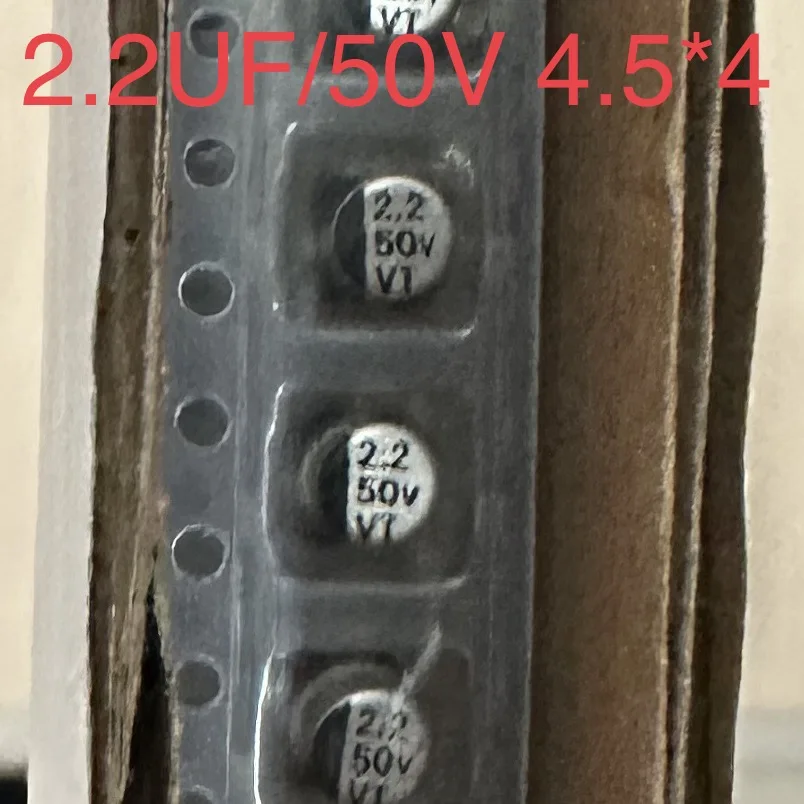 50pcs-200PCS 2.2UF 50V 4.5*4 electrolytic capacitors ESR value 63 105°C low-capacity surface-mount electrolytic capacitor