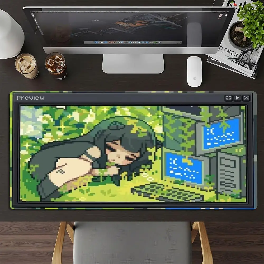 Large Mousepad Vintage PC White Cat Mousepads Keyboard Mat Deskpad Pc Game Desk Mats Cute Mouse Mats For Laptop Desktop