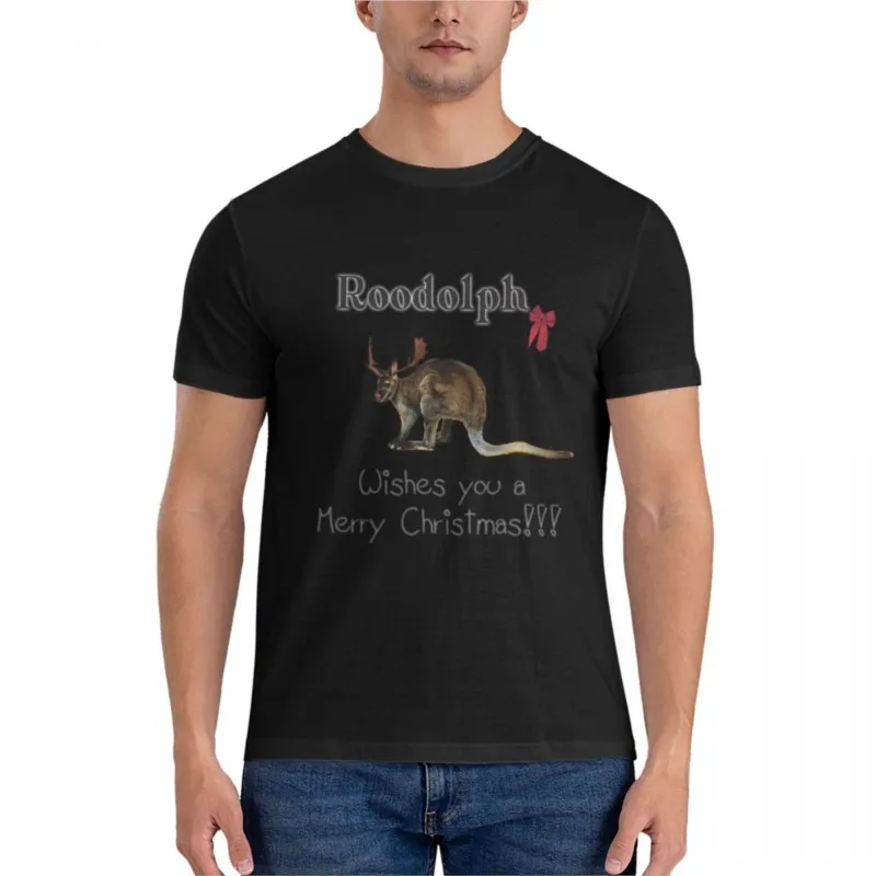 new cotton tshirt men Roodolph the red nosed Roo! Merry Christmas! Active T-Shirt men's t shirts funny t shirt