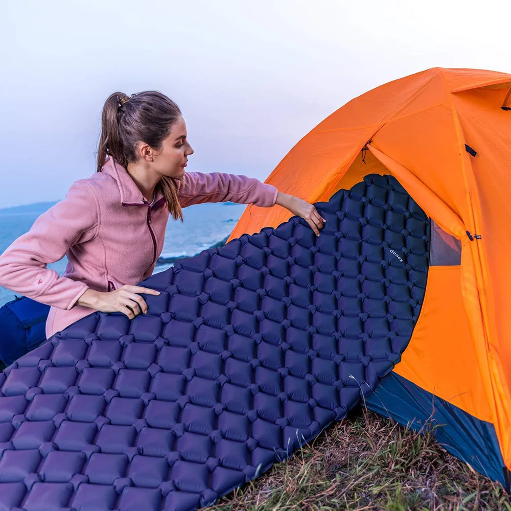 Outdoor Sleeping Pad Camping Inflatable Mattress Travel Sleep Mat Folding Bed Ultralight Air Cushion For Outdoor Hiking Trekking