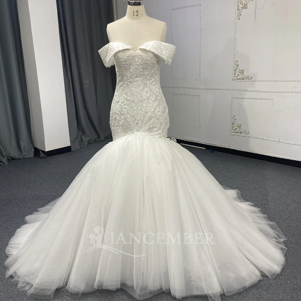 Customized Beads Ivory Lace Up Bride Boho Bridal Gown Vestido De Noiva Cap Sleeves Wedding Dresses 2025 For Women Mermaid