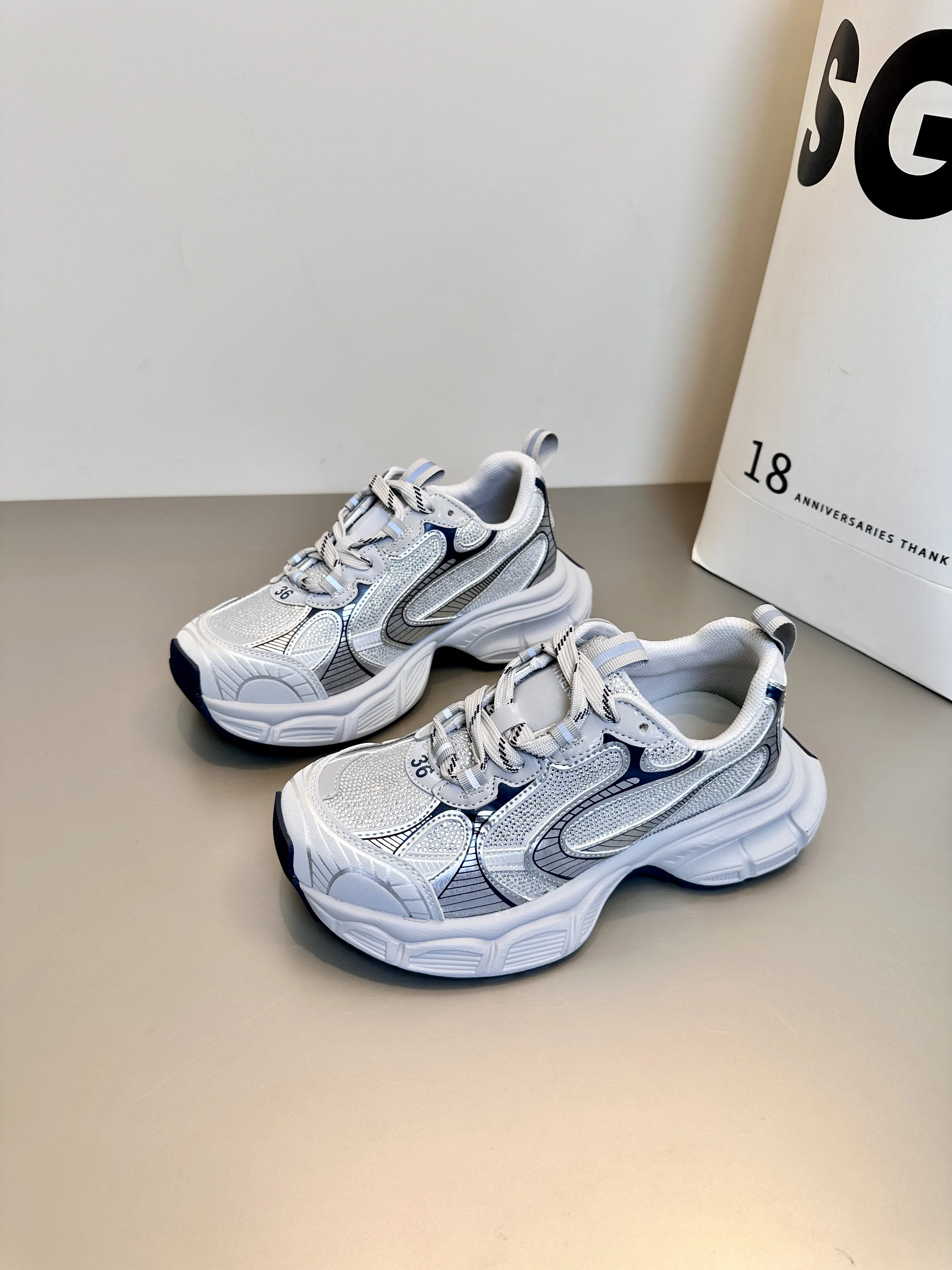 Brand New 2025 Athleisure Shoes Vintage Lace-up Ins Trendy Advanced Rhinestone Versatile Casual Sports Shoes In Daily Life