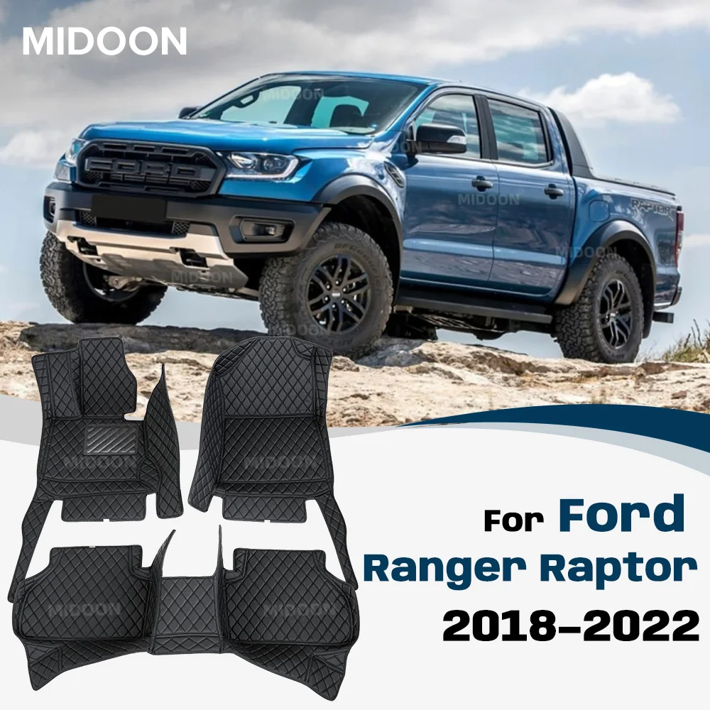 Alfombrillas para Auto, Alfombrilla para Maletero, Impermeables, para Ford Ranger Raptor 2018-2022, Accesorios Interiores para Auto