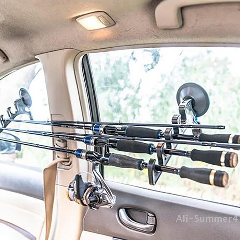 Ventosa suporte para vara de pesca, suporte para vara de pesca de carro, montagem na parede, rack de vara de pesca com ventosa, ferramentas de equipamento de peixe
