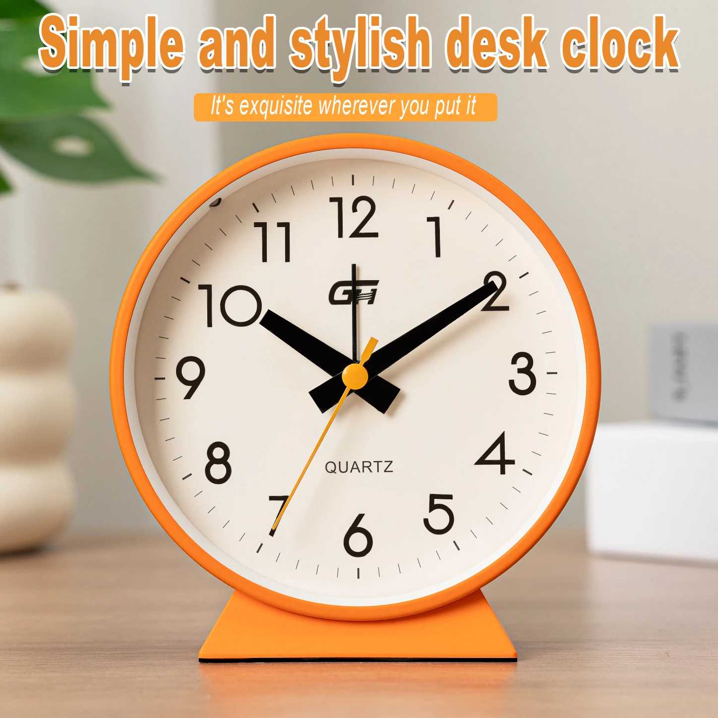 

Classic modern alarm clock, plastic material, silent running time, suitable for living room, bedroom, study, office, table clock