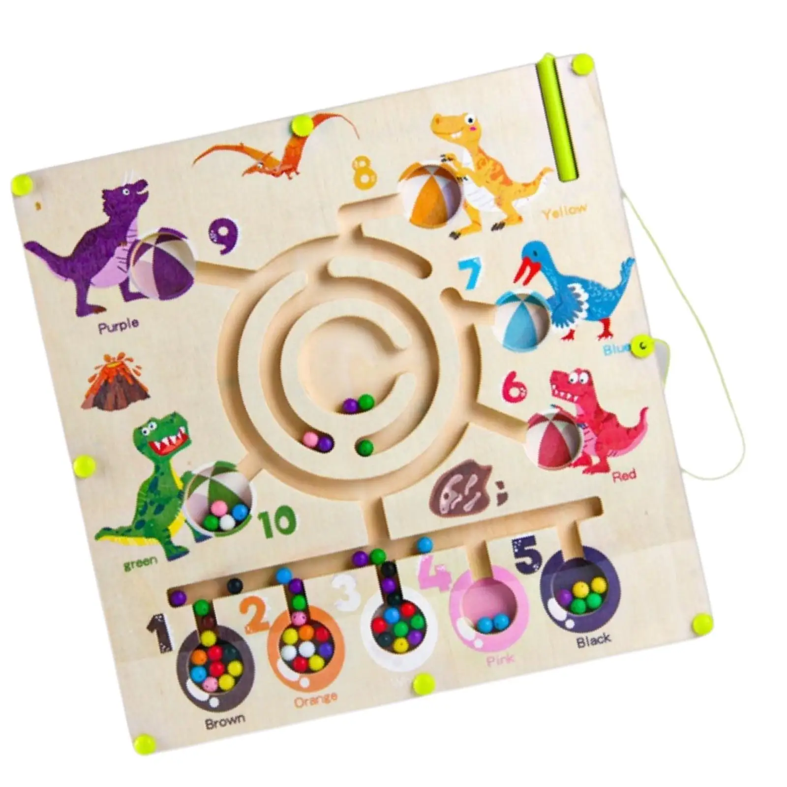 

Wooden Dinosaur Maze Puzzle Color Sorting Game for Family Game Kids