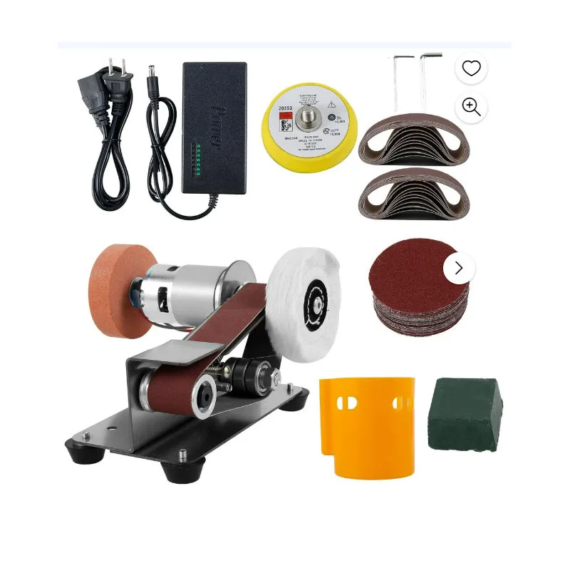 جديد Mni حزام ساندر طاحونة 220 فولت طاحونة صغيرة لتقوم بها بنفسك حزام ساندر الكهربائية الفرقة ماكينة الطحن شحذ آلة أدوات البولندية