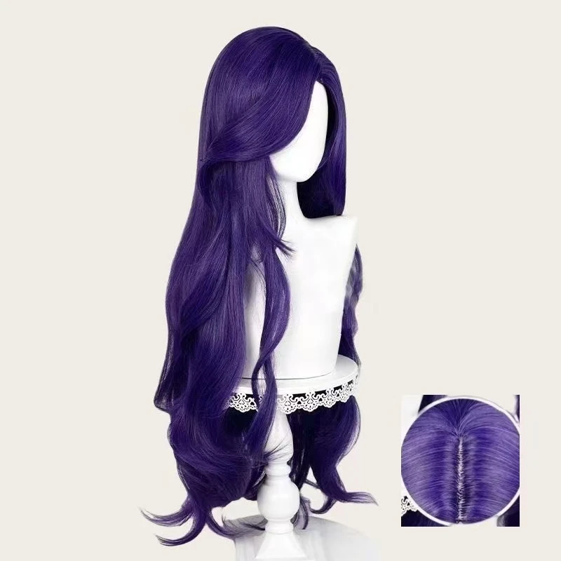 

Парик для косплея аниме Rarity, длинный вьющийся парик 90 см, темно-фиолетовый вьющийся парик, термостойкие синтетические волосы