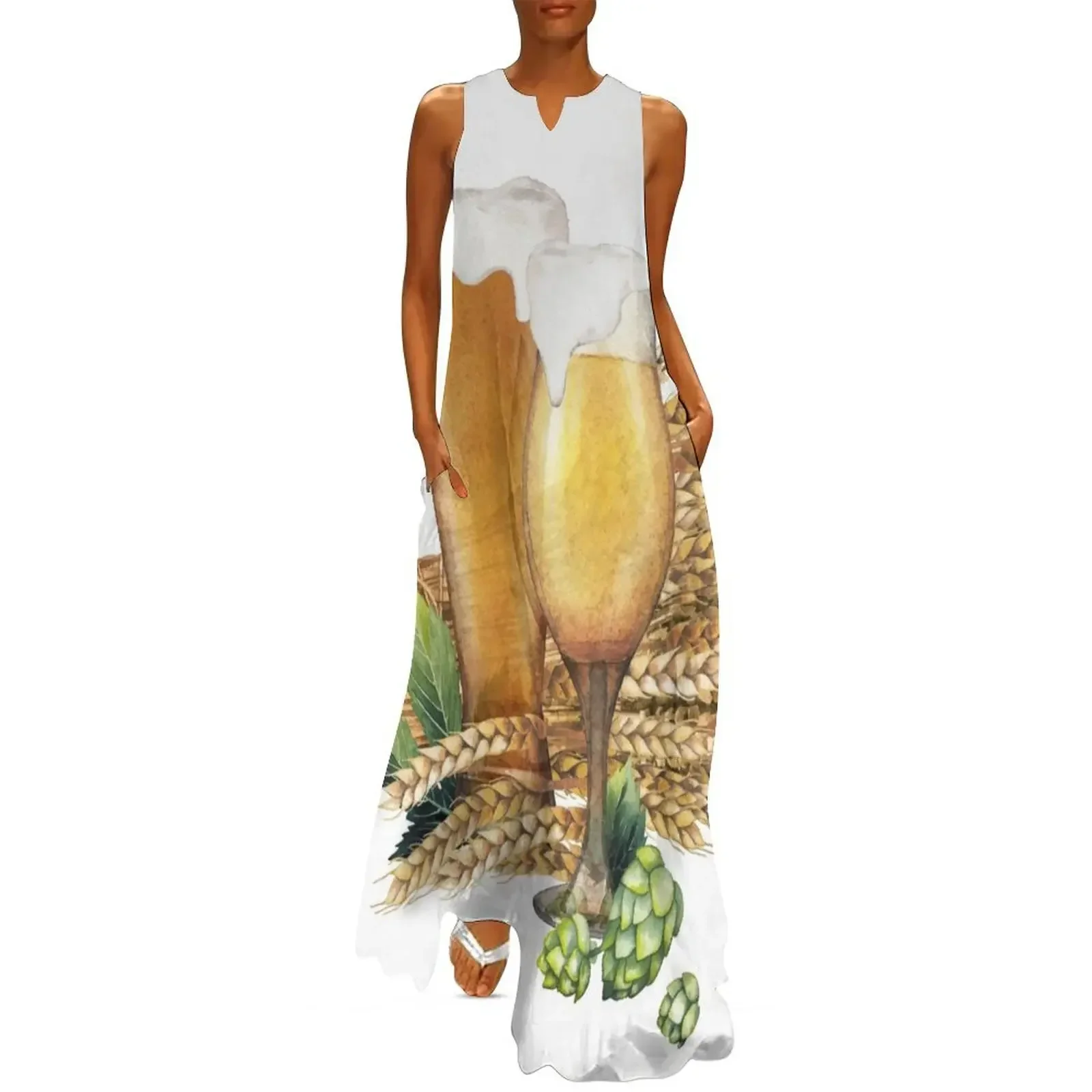 

Watercolor beer design Long Dress long dress women summer summer dress womens 2025 Women's long