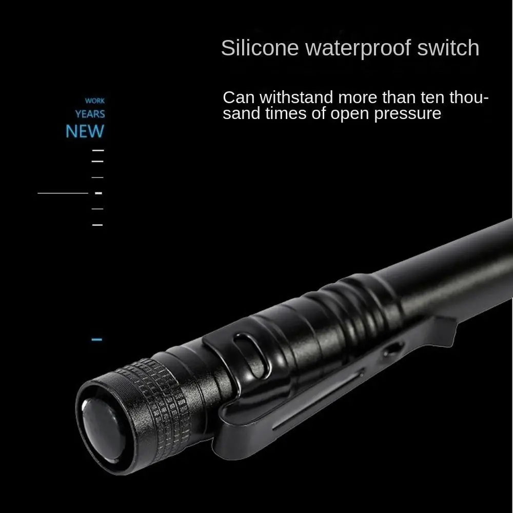 With Clip Mini Pen Lamp Portable Flashlight Portable Super Bright Penlight Clip Work Light Black Mini Light Mini LED Flashlight