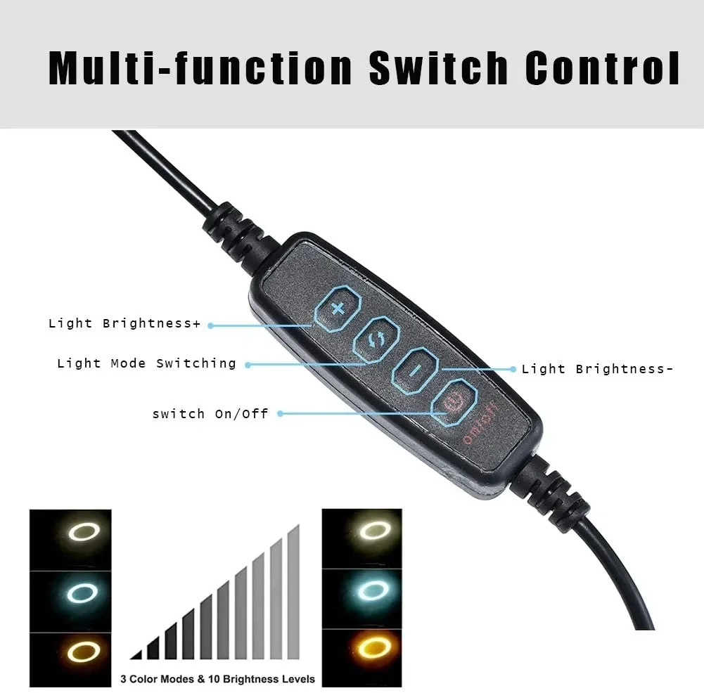 10X podświetlana lupa USB 3 kolory 64 LED szkło powiększające do naprawy lutownicy/lampy stołowej/przyrząd kosmetyczny do pielęgnacji skóry