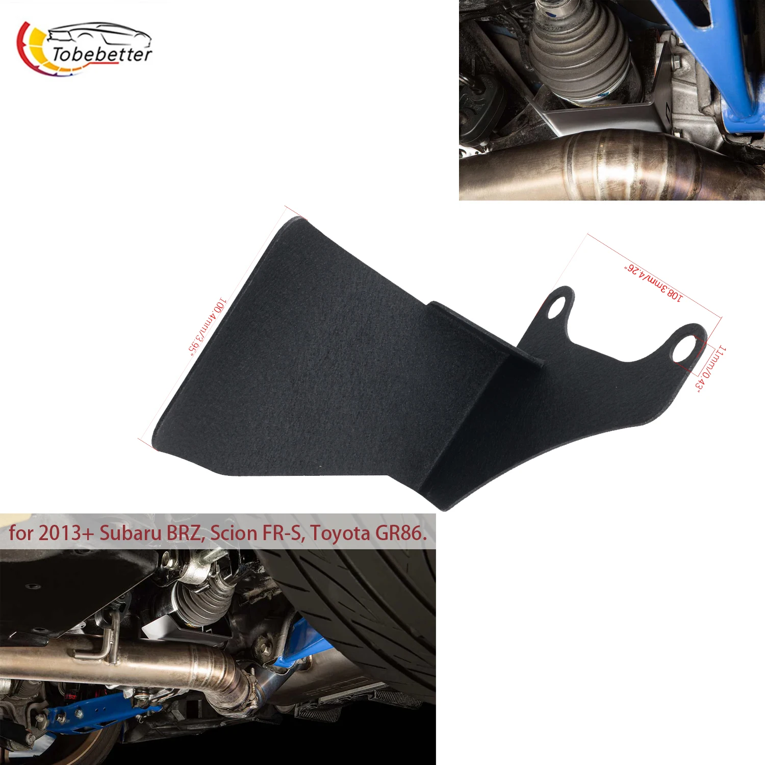 steel plate designed to shield drivetrain's rear axle inner joints for Scion FR-S / Toyota 86 / GR86 / Subaru BRZ 13+