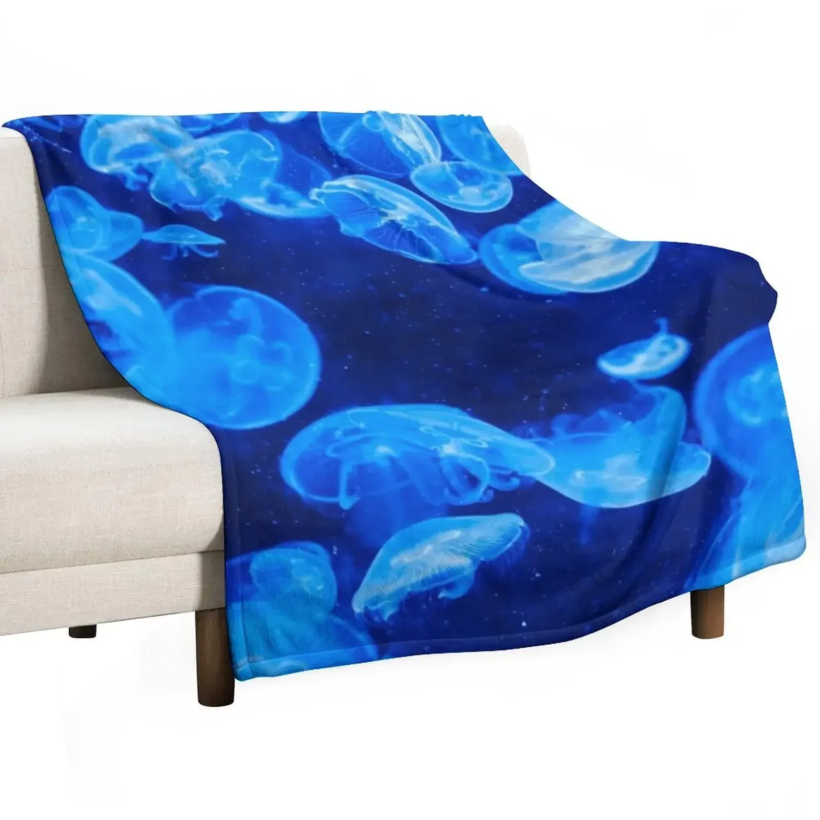 Blue Jellyfish! Throw Blanket Thins Large Fashion Sofas for sofa Blankets