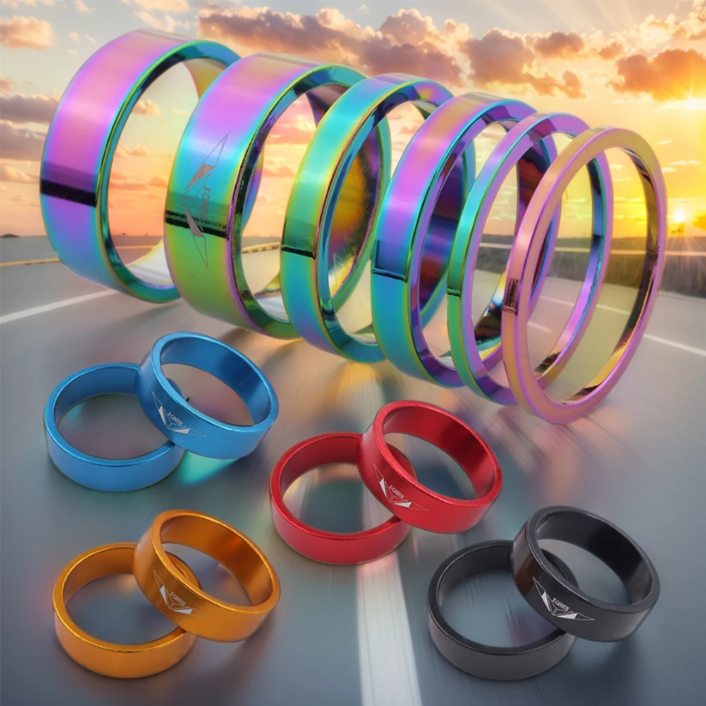 6 szt. Podkładka dystansowa widelca rowerowego stop aluminium zestaw dystansowy zestawu dystansowego przedniego widelca rowerowego do przedniego widelca rowerowego 28,6 mm