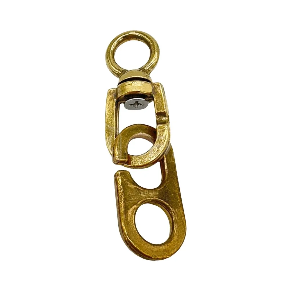 Solid Brass Swivel Snap Hook Yacht Sailing Hardware Yellow Brass Swivel Snap Hook 360 Degree Rotation Outdoor Weather Resistant