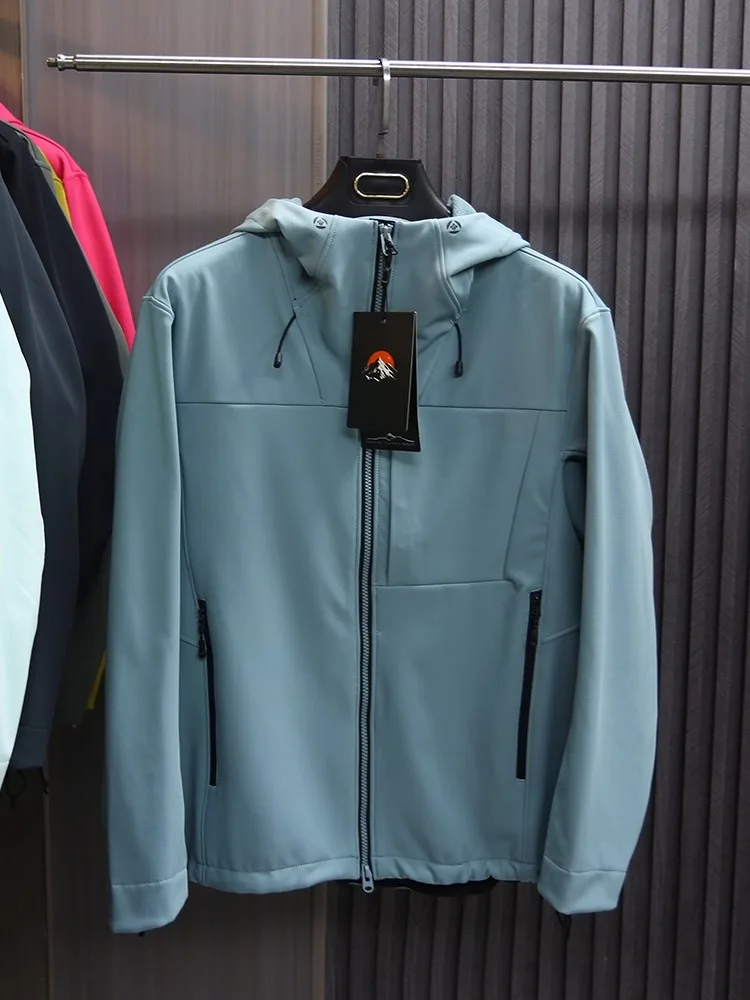 

Мужская утепленная флисом куртка-софтшелл с капюшоном, ветрозащитная, водонепроницаемая, осенне-зимняя, новинка, повседневная, комфортная.