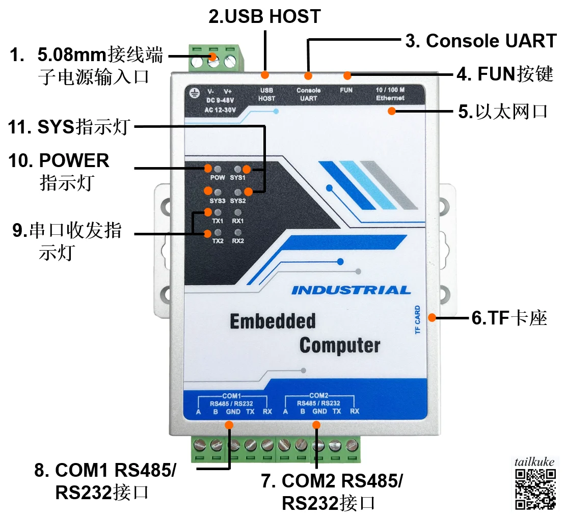 GT6502 Embedded Industrial Control Board ARM Data Transmission Multi-serial Port Secondary Development TCP/IP to Serial Port